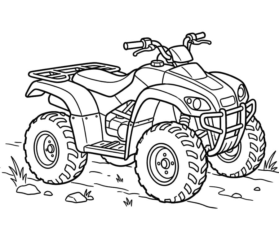 Fise de colorat cu ATV simplu