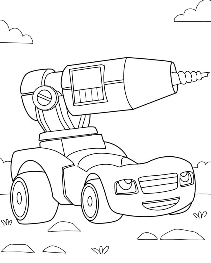 Fise de colorat cu Blaze și Mașinile Uriase adorabil