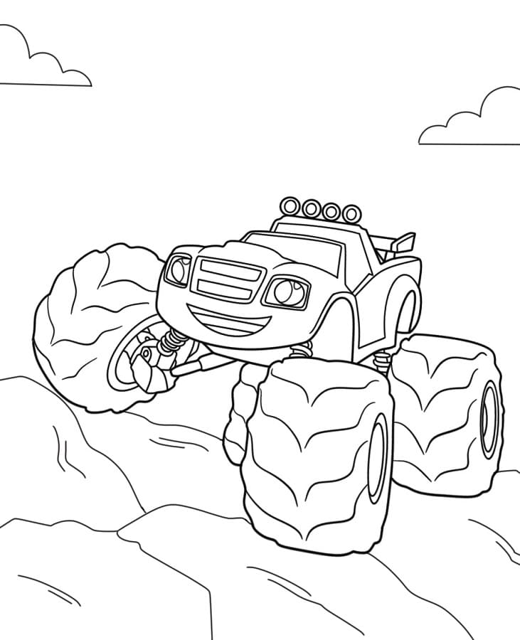 Fise de colorat cu Blaze și Mașinile Uriase amuzant