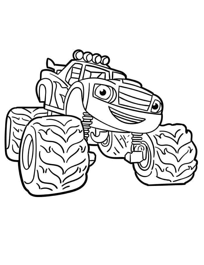 Fise de colorat cu Blaze și Mașinile Uriase de imprimat
