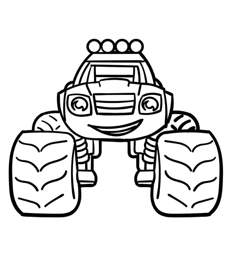 Fise de colorat cu Blaze și Mașinile Uriase pentru tipărire