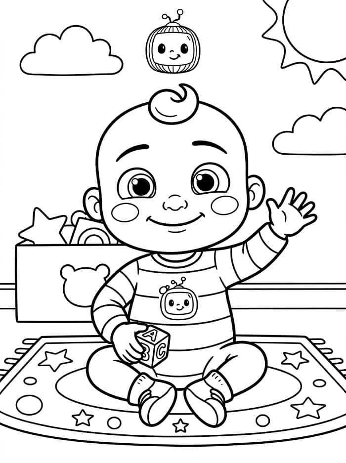 Fise de colorat cu Cocomelon adorabil