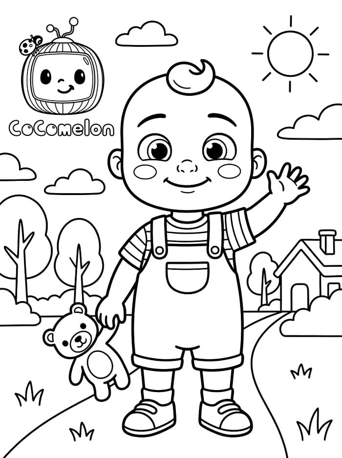 Fise de colorat cu Cocomelon animat