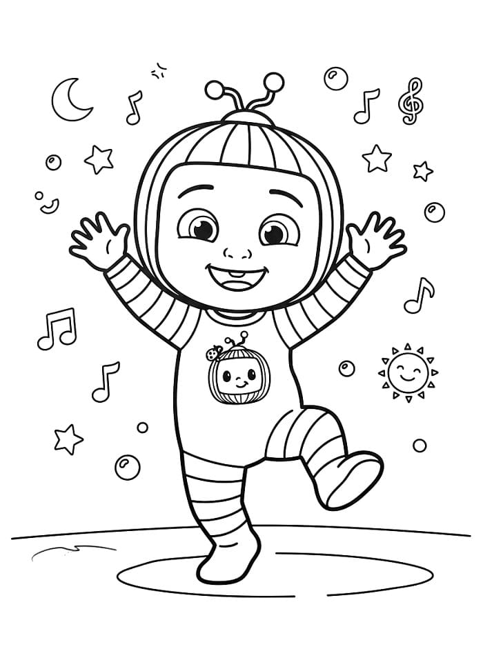 Fise de colorat cu Cocomelon drăguț