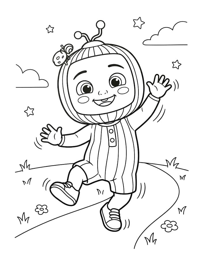 Fise de colorat cu Cocomelon grozav