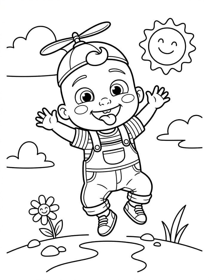 Fise de colorat cu Cocomelon ușor