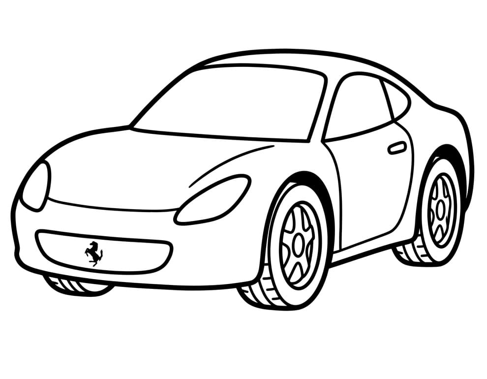 Fise de colorat cu Ferrari de bază