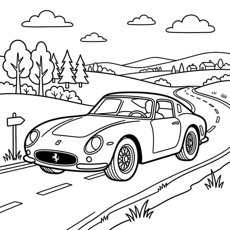 Fise de colorat cu Ferrari gratuit