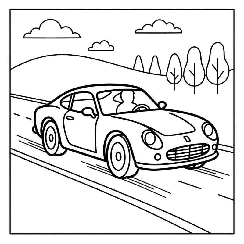 Fise de colorat cu Ferrari imprimabil