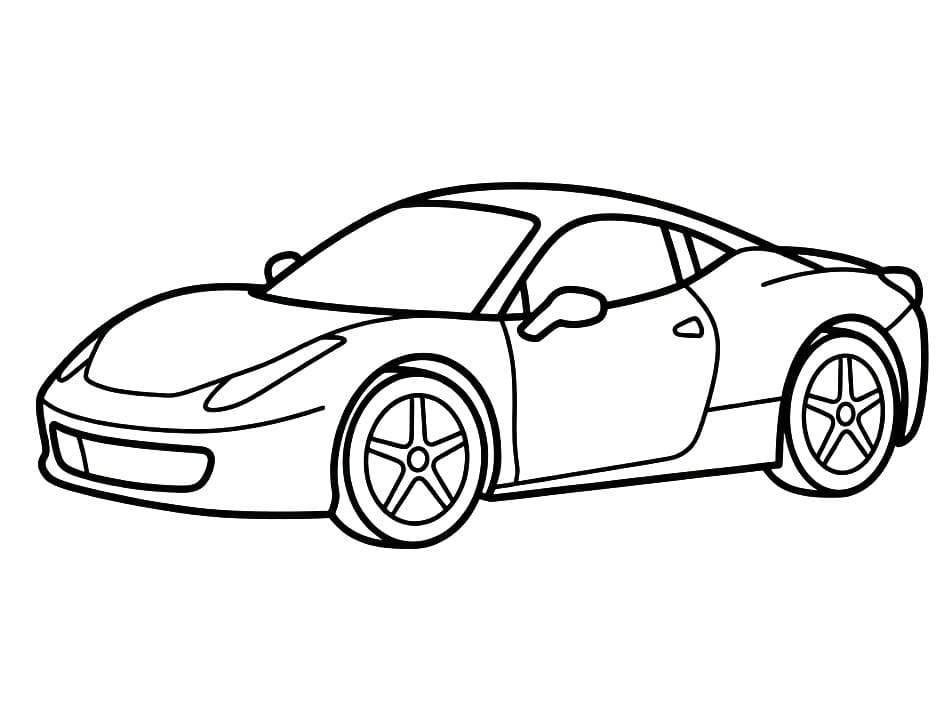 Fise de colorat cu Ferrari în mișcare