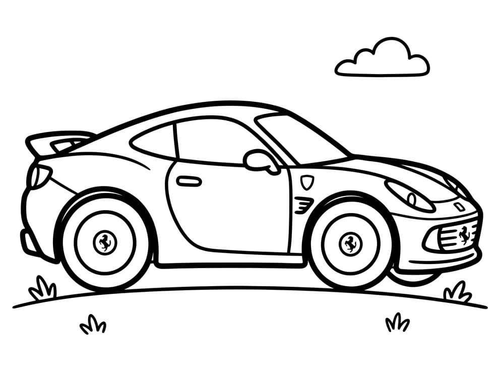 Fise de colorat cu Ferrari modern