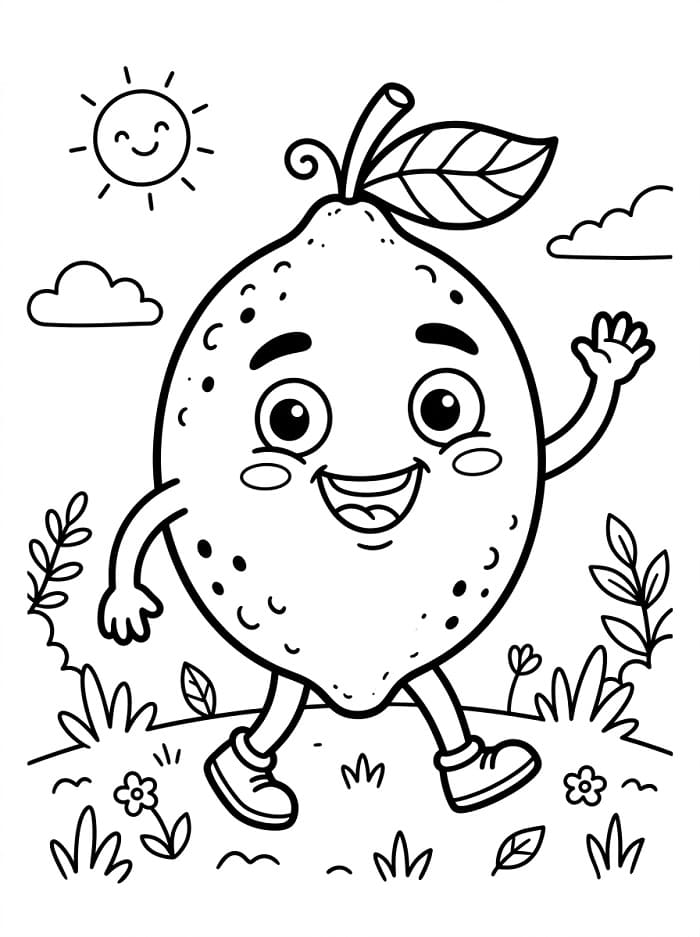 Fise de colorat cu Fruct lămâie