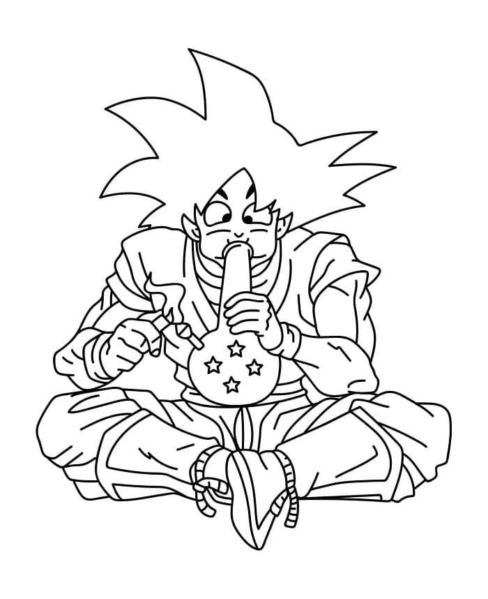 Fise de colorat cu Goku gratis