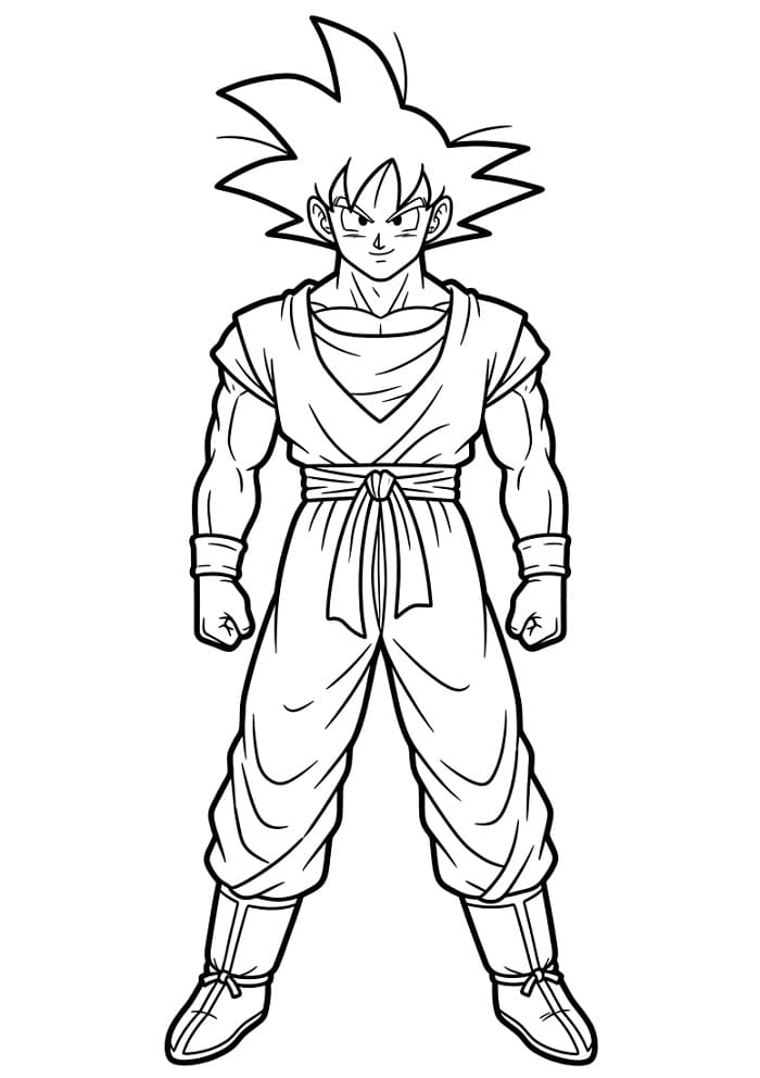 Fise de colorat cu Goku imprimabil gratuit