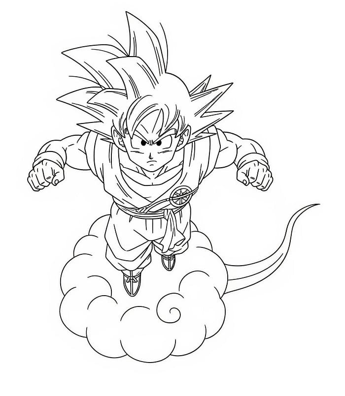 Fise de colorat cu Goku imprimabil