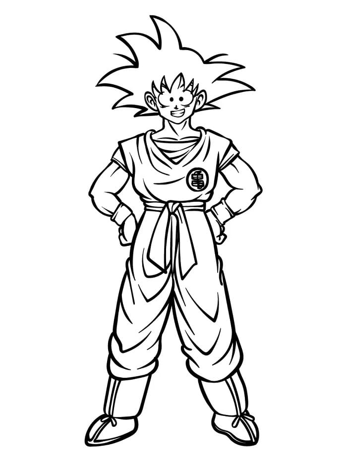 Fise de colorat cu Goku pentru tipărire