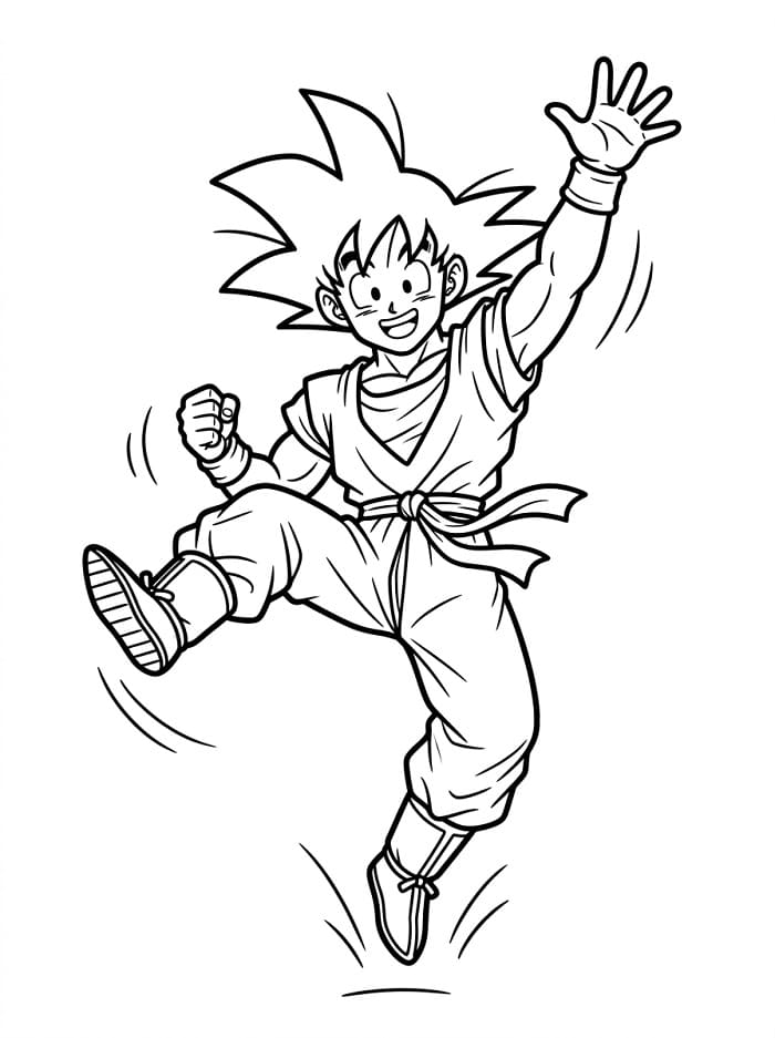 Fise de colorat cu Goku simplu