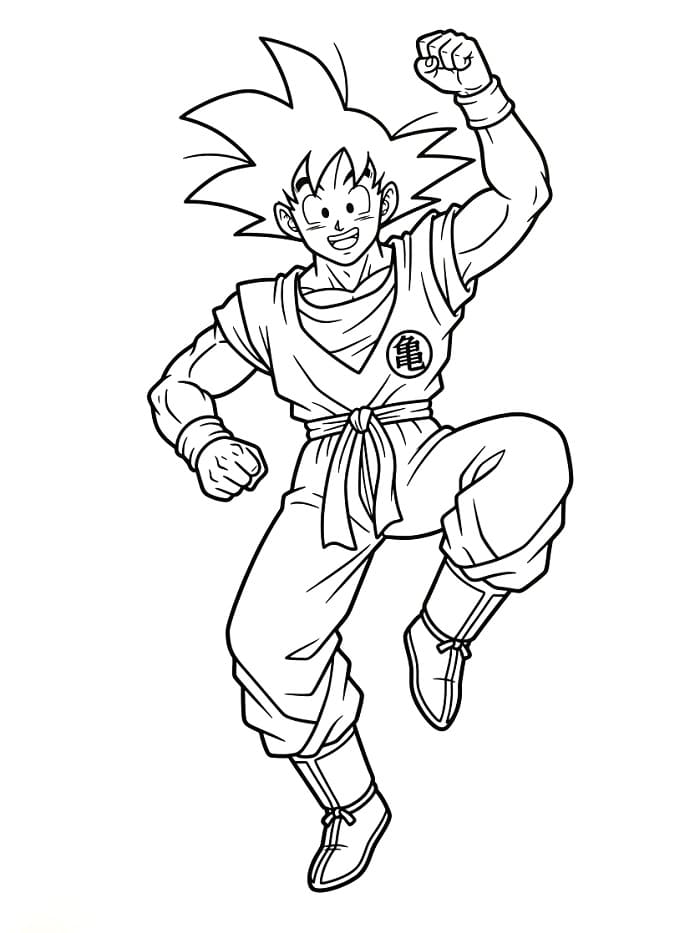 Fise de colorat cu Goku ușor