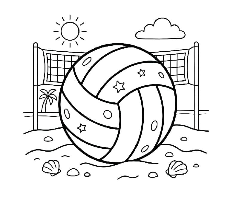 Fise de colorat cu Joacă sportul volei