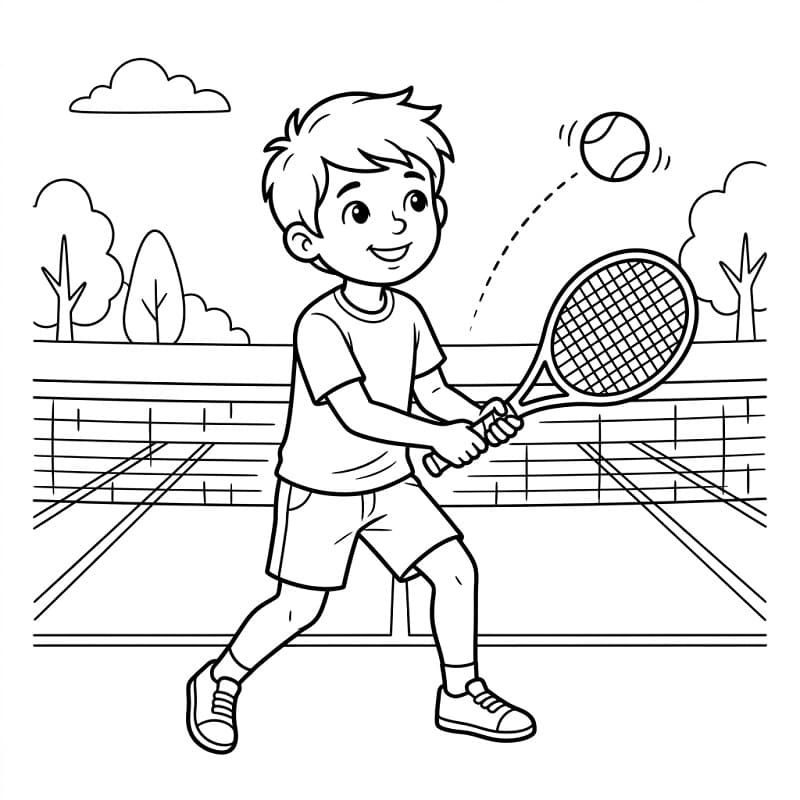 Planse de colorat cu Tenis