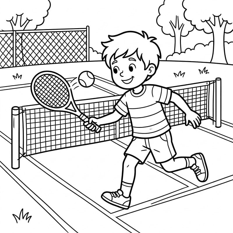 Fise de colorat cu Jucător de tenis