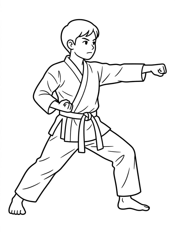 Fise de colorat cu Karate grozav