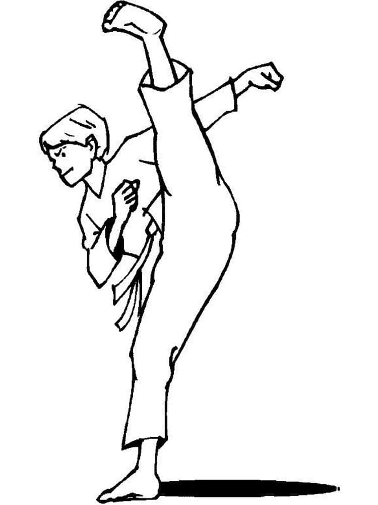 Fise de colorat cu Karate imprimabil pentru copii