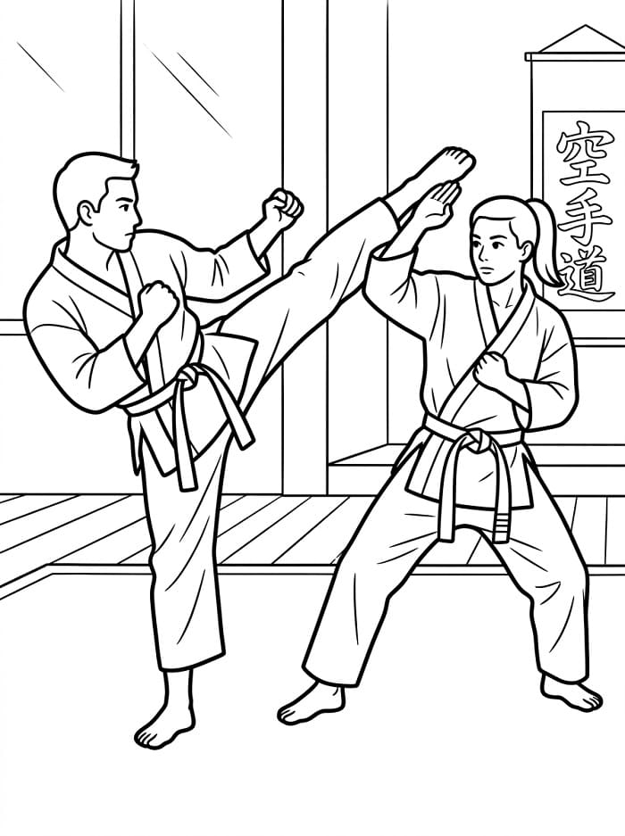 Planse de colorat cu Karate