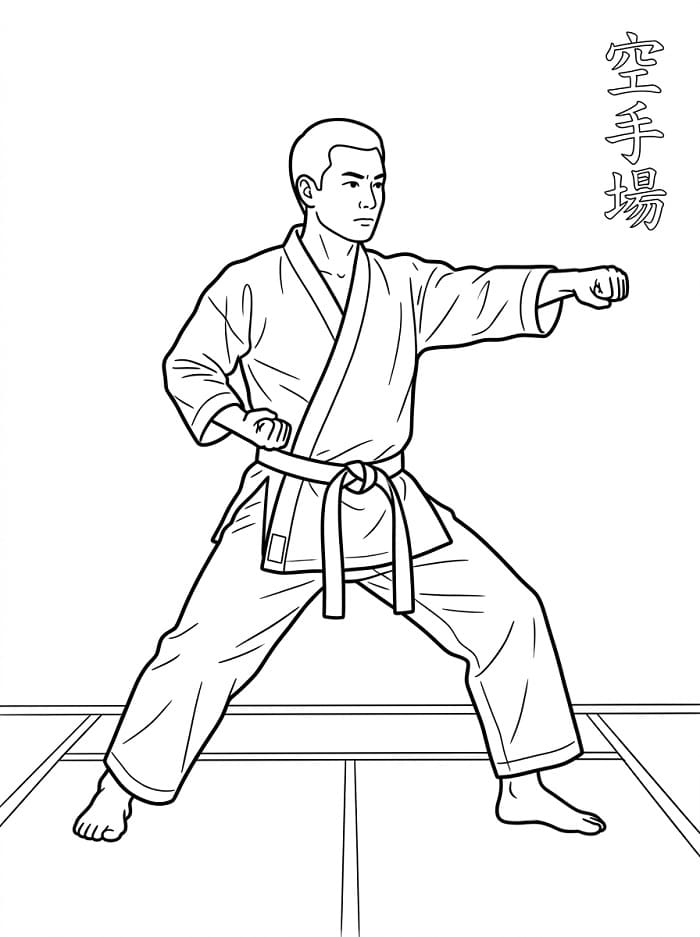 Fise de colorat cu Karate ușor