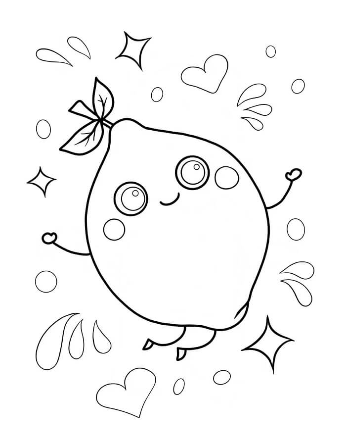 Fise de colorat cu Lămâie de imprimat