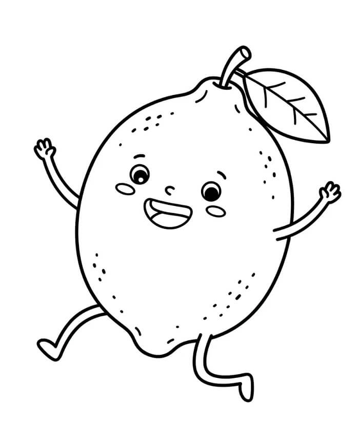 Fise de colorat cu Lămâie pentru copii de 3 ani