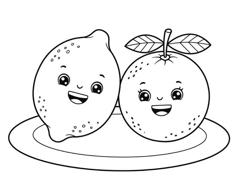 Fise de colorat cu Lămâie pentru copii de 6 ani