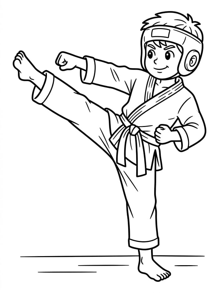 Fise de colorat cu Luptă de karate
