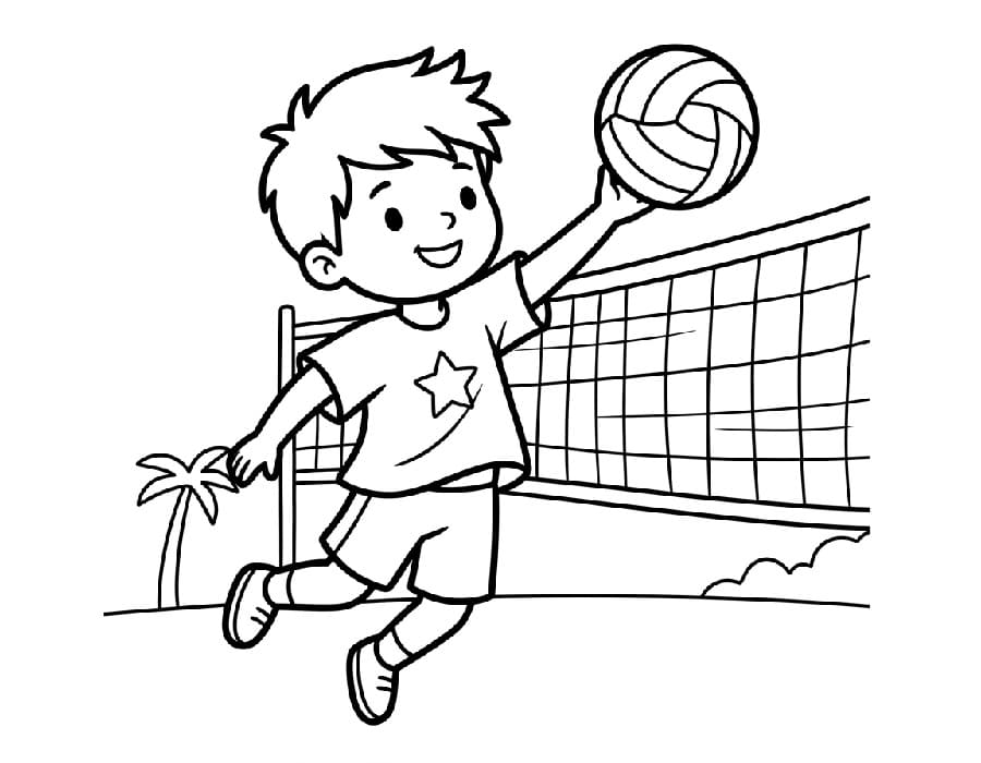 Fise de colorat cu Sportul volei