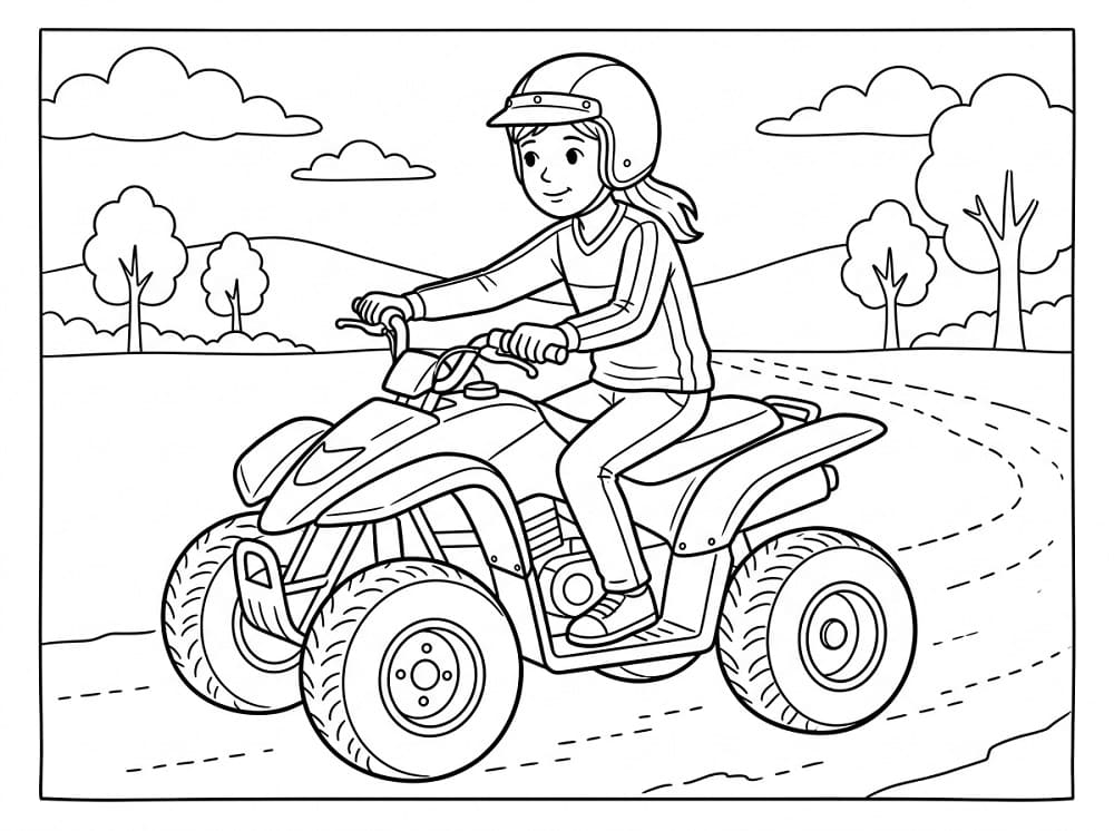 Fise de colorat cu Un ATV frumos