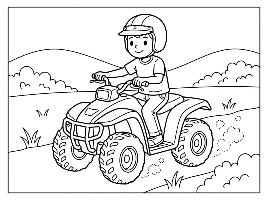 Fise de colorat cu Un ATV standard