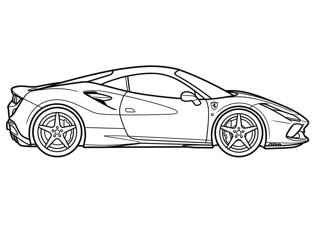 Fise de colorat cu Un Ferrari