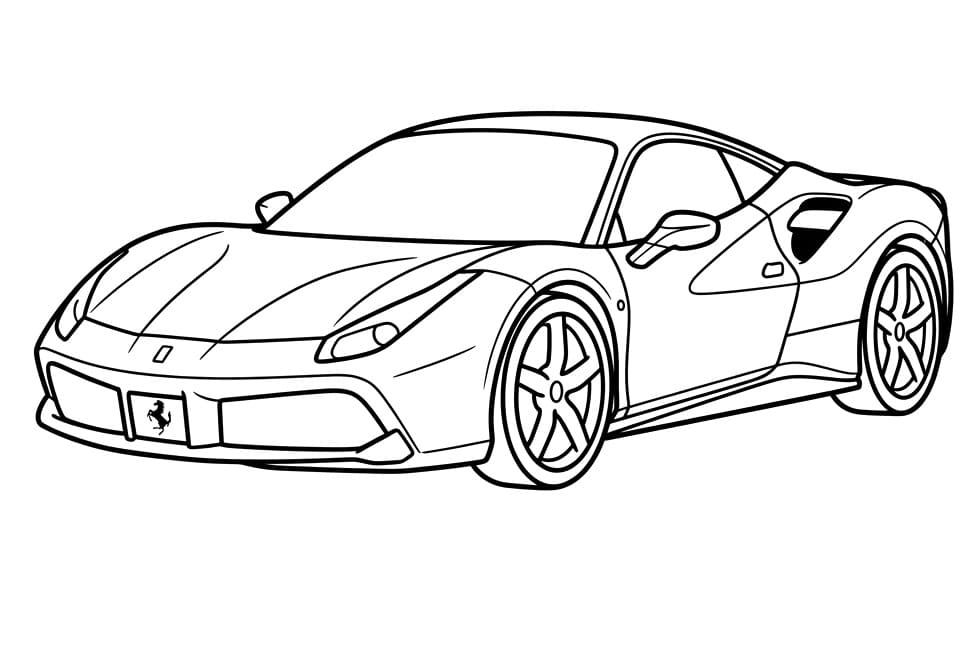 Fise de colorat cu Un automobil Ferrari
