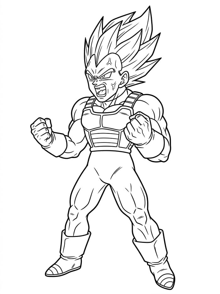 Fise de colorat cu Vegeta Dragon Ball