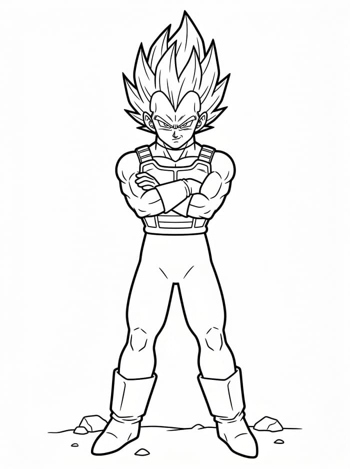 Fise de colorat cu Vegeta cool