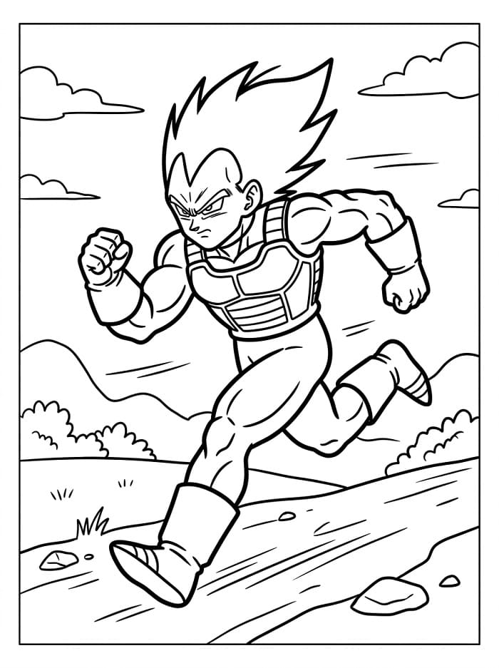 Fise de colorat cu Vegeta de tipărit