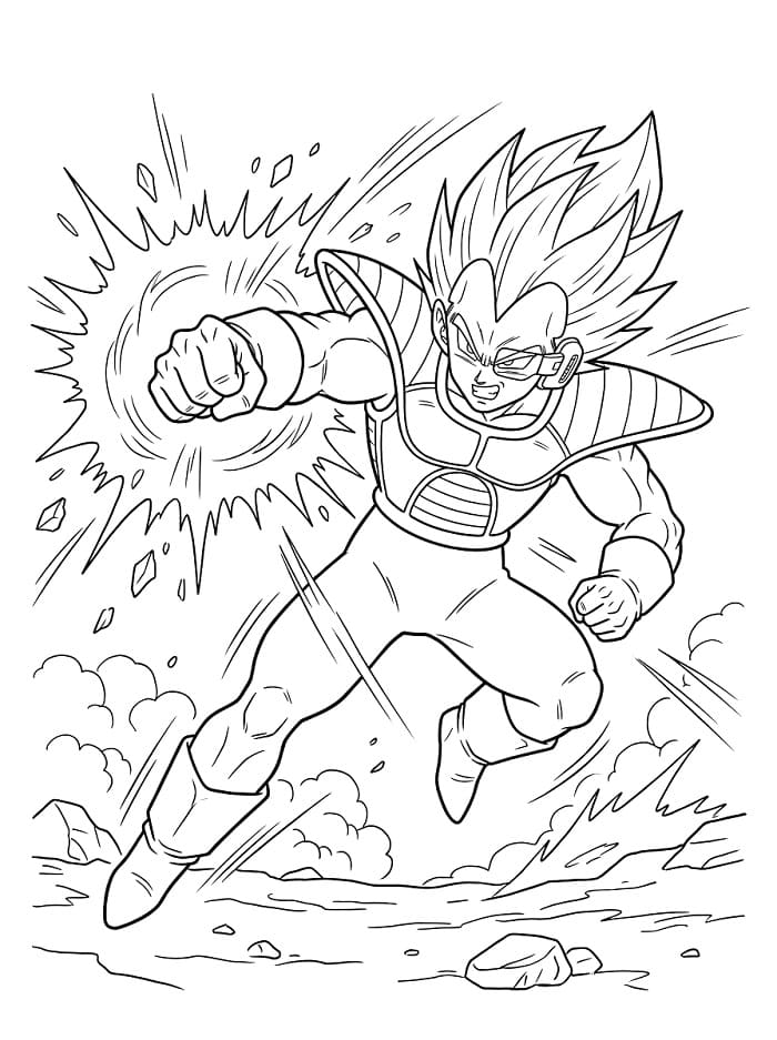 Fise de colorat cu Vegeta desen animat