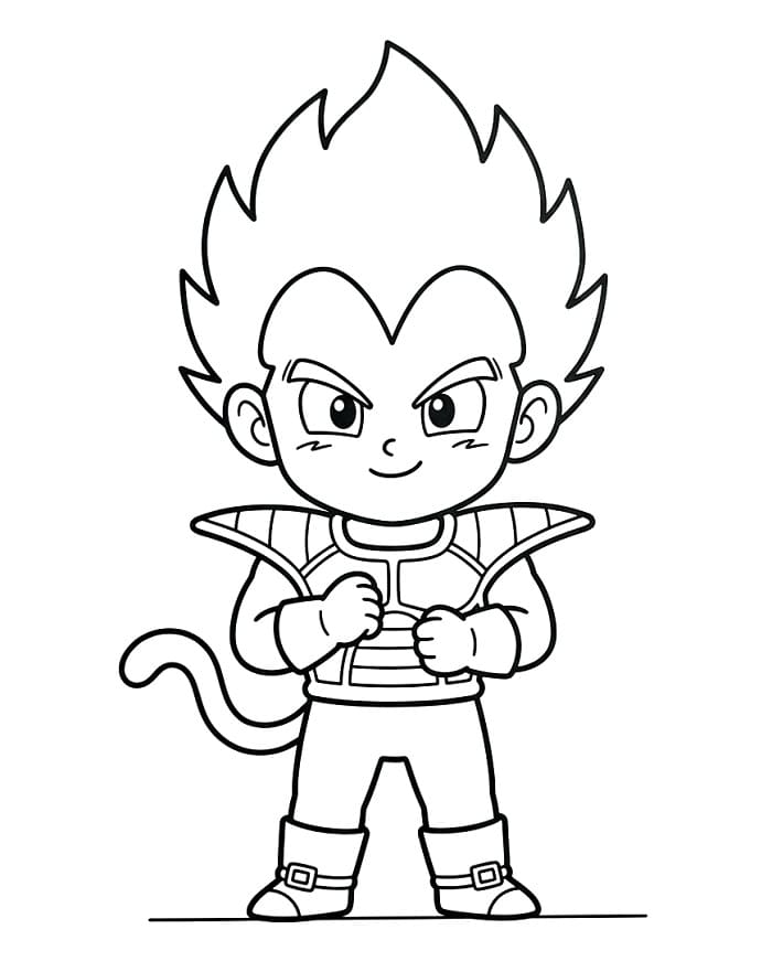 Fise de colorat cu Vegeta din seria Dragon Ball