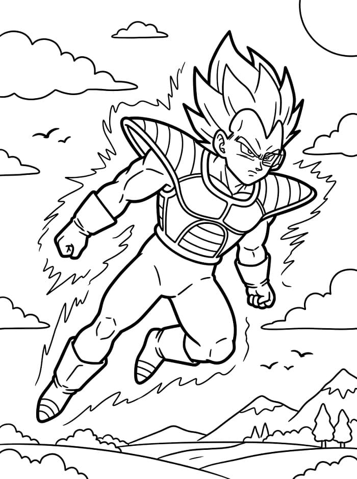 Fise de colorat cu Vegeta gratis