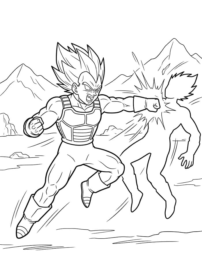 Fise de colorat cu Vegeta simplu