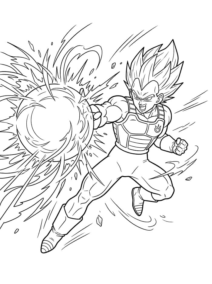 Fise de colorat cu Vegeta ușor