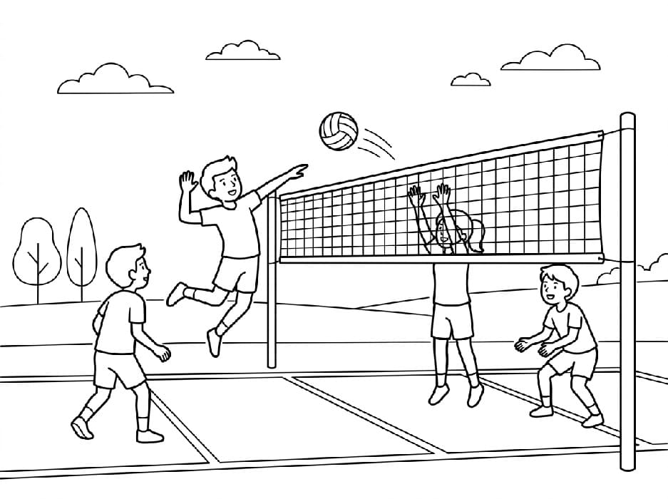 Fise de colorat cu Volei de tipărit