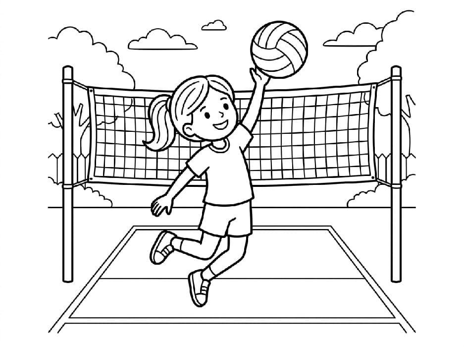 Fise de colorat cu Volei gratuit