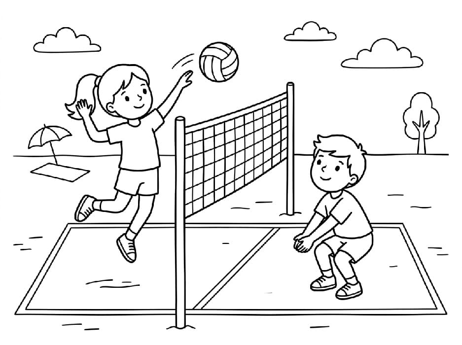 Fise de colorat cu Volei imprimabil gratis