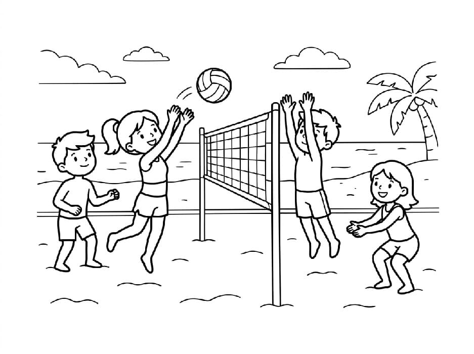 Fise de colorat cu Volei imprimabil gratuit